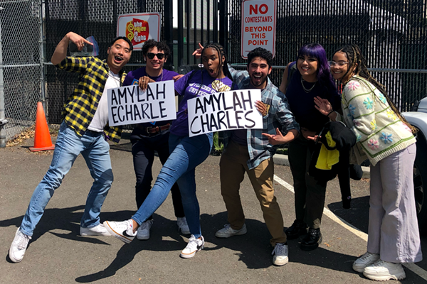 SF State students supporting The Price is Right contestant Amylah Charles