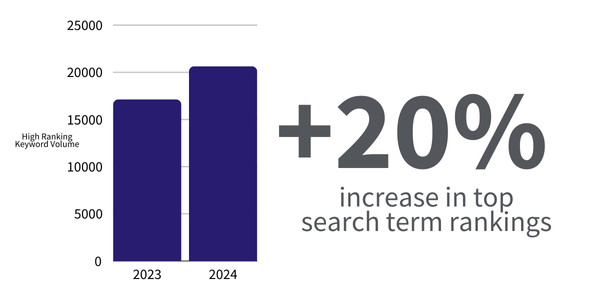 +20% increase in top search term rankings