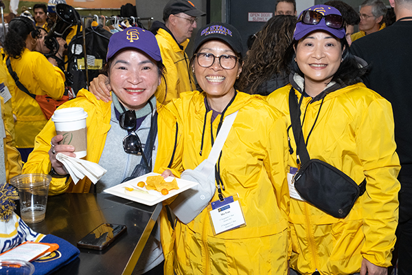 Three SFSU Commencement ambassadors grouped together