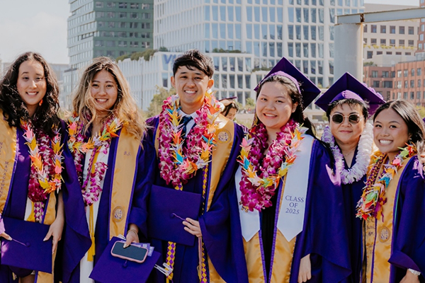 A group of SFSU graduating students at commencement