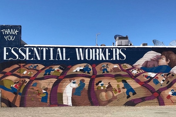 Mural of Essential Workers