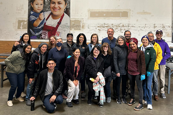 SFSU Advancement team members volunteer at San Francisco-Marin Foodbank