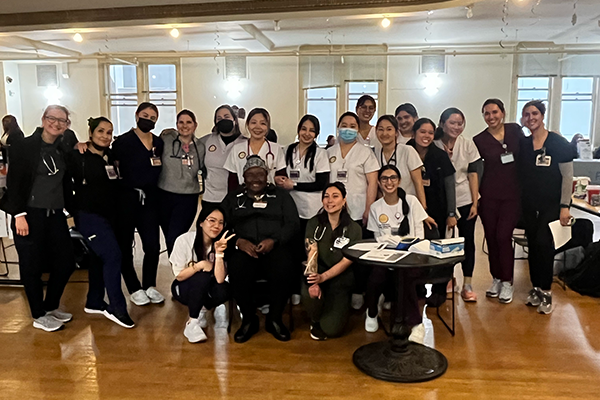 Nursing Student Association group together for photo