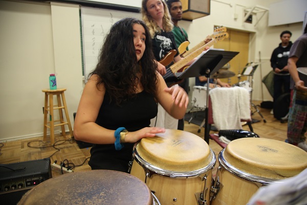 Members of the Afro-Jazz Ensemble rehearse