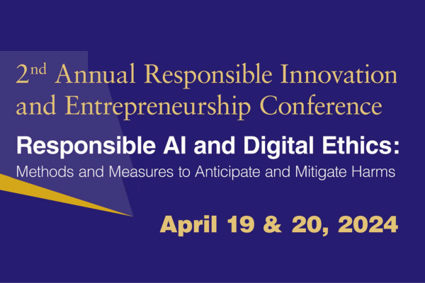 flyer of Responsible A.I. and Digital Ethics conference hosted on April 19, 20, 2024