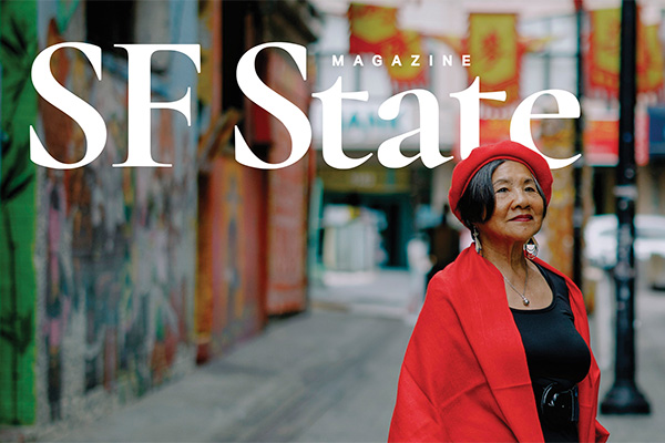 Genny Lim standing in China Town Alley