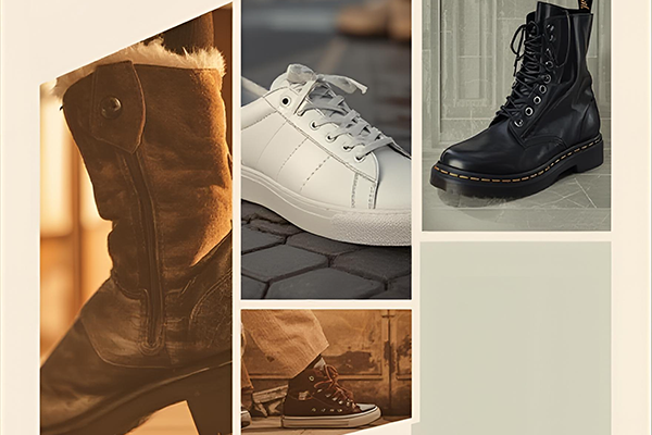 collage of different shoe types